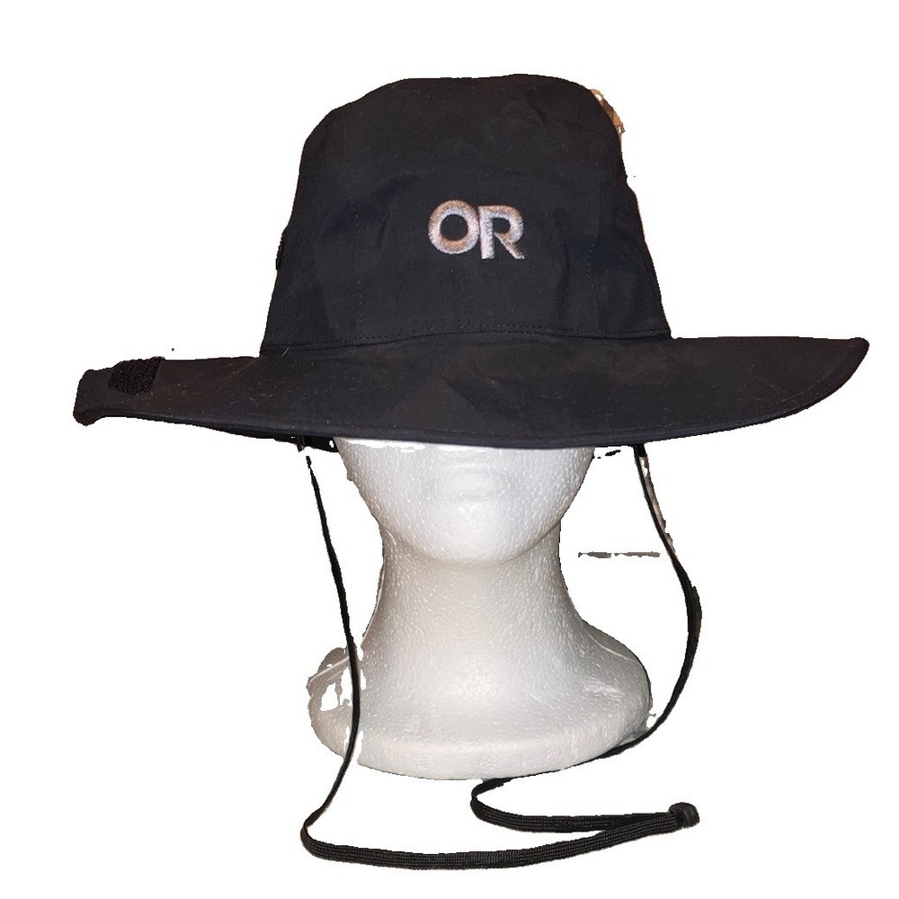 Outdoor Research Gore-Tex Boonie Hat Cap M Black  Waterproof Lined Hiking Logo